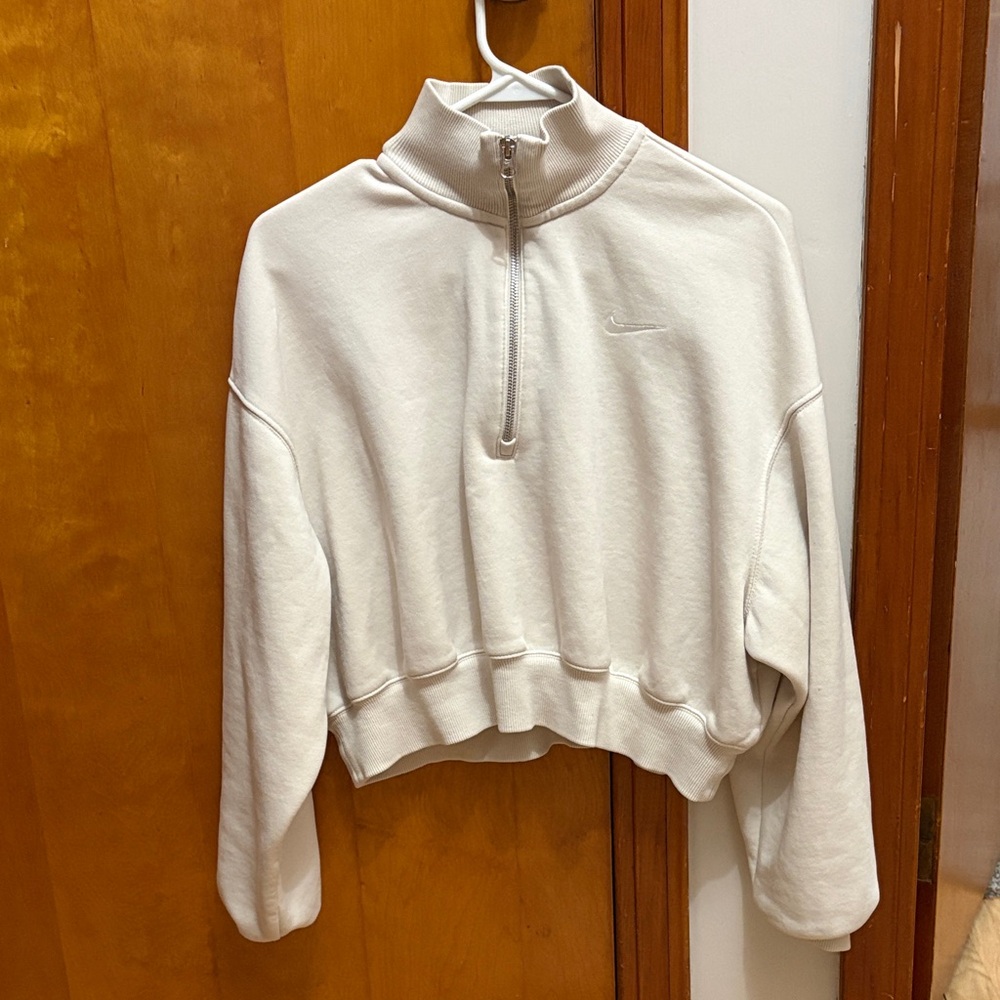 Nike Women's Off-White Half-Zip Sweatshirt NEW